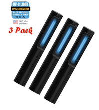 Load image into Gallery viewer, 3 Pack UV Light Sanitizer Wand Rechargeable UVC Light Disinfectant - Best for Killing 99% of Germs, Viruses, Bacteria, Mold (Black)
