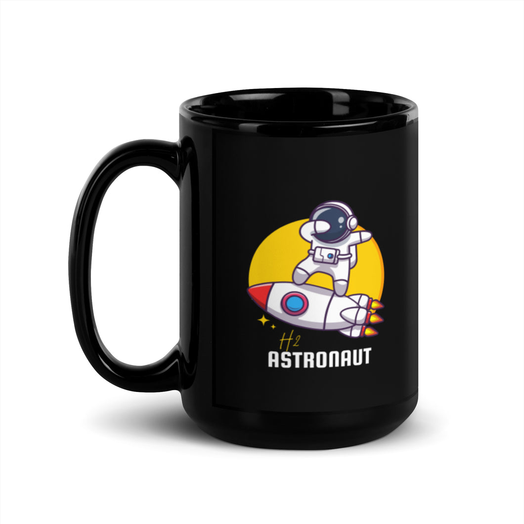 H2 Astronaut Dab Black Glossy Mug