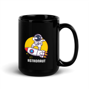 H2 Astronaut Dab Black Glossy Mug